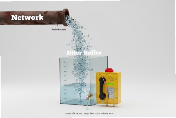 SIP jitter buffer smoothing audio packets from network to IP industrial phone