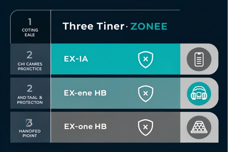 Zone classification infographic comparing Ex ia and other explosion protection options