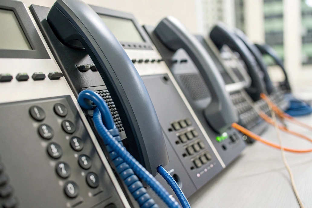 VoIP phones connected in a series