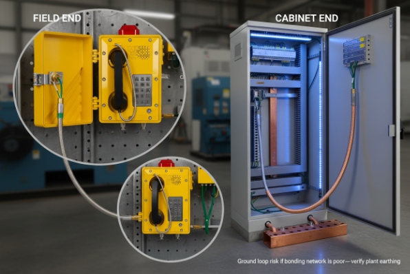 Ethernet cable shield bonding to enclosure
