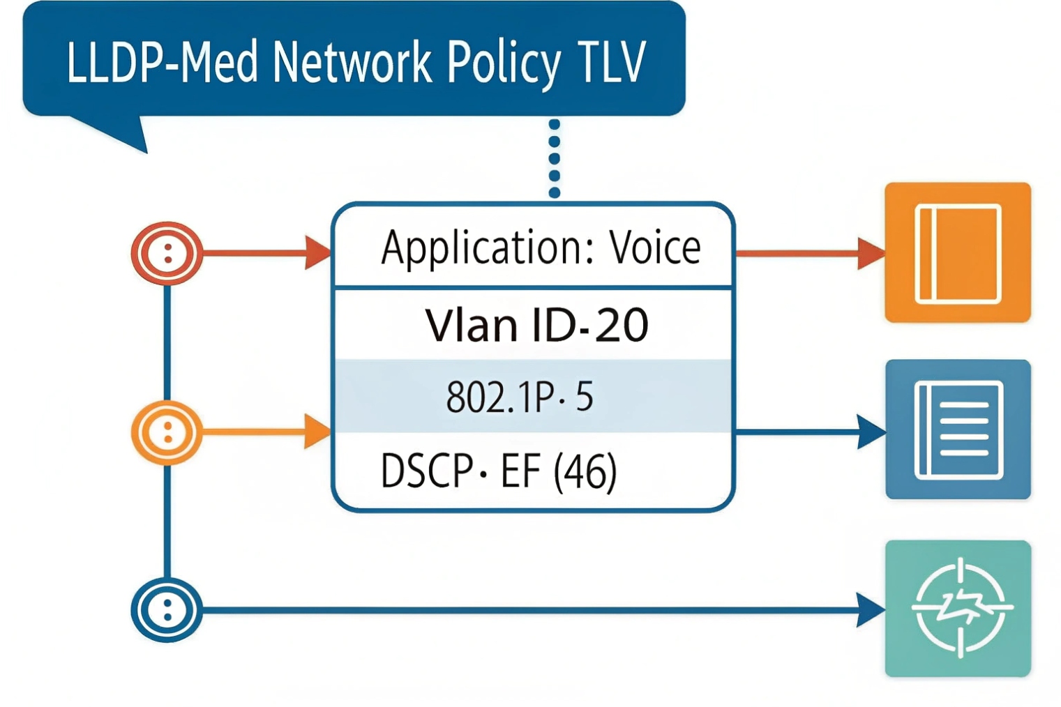 LLDP-MED Network Policy TLV fields