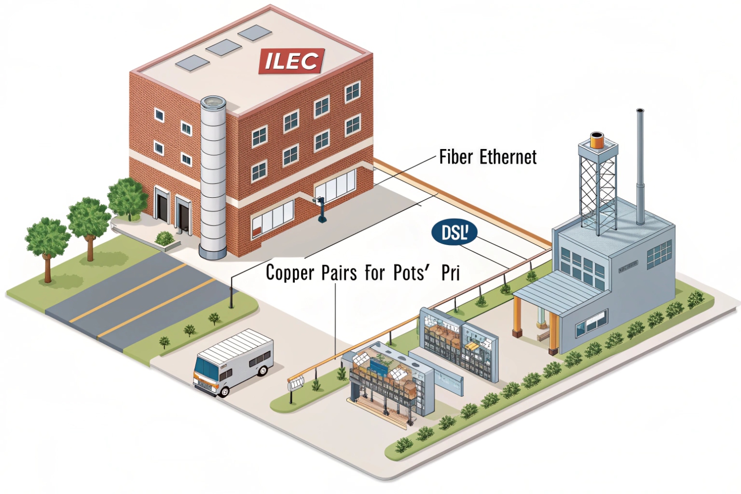 ILEC access technologies to customer site