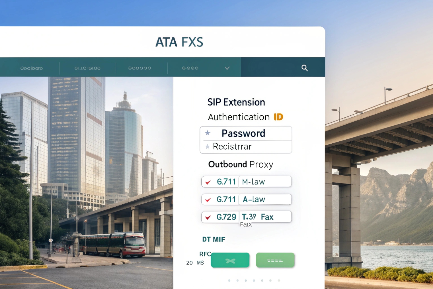 Web interface configuring ATA FXS SIP extension codecs and outbound proxy settings