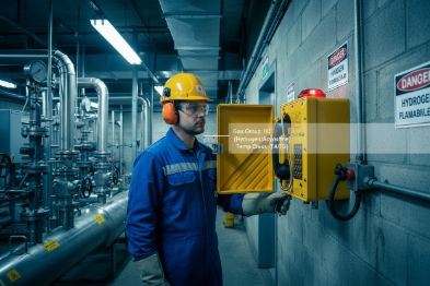 Operator uses hotline EX SIP phone with beacon in flammable gas corridor