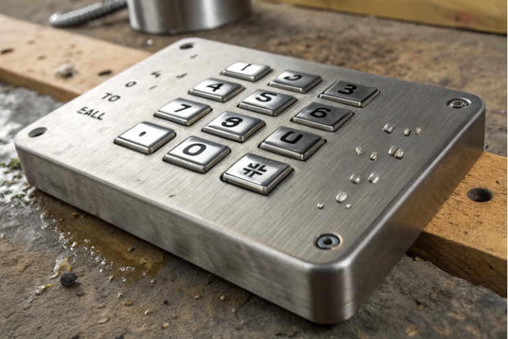 Stainless steel vandal resistant access control keypad panel for secure entry
