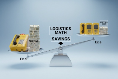 Logistics cost balance showing shipping savings when switching from heavy Ex d to Ex e