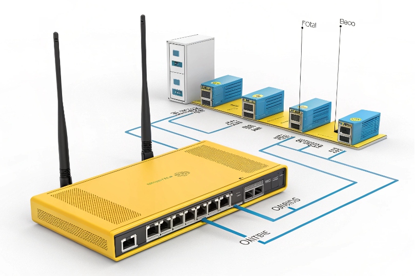 Network diagram separating data VLAN and voice VLAN with LLDP MED and DSCP QoS