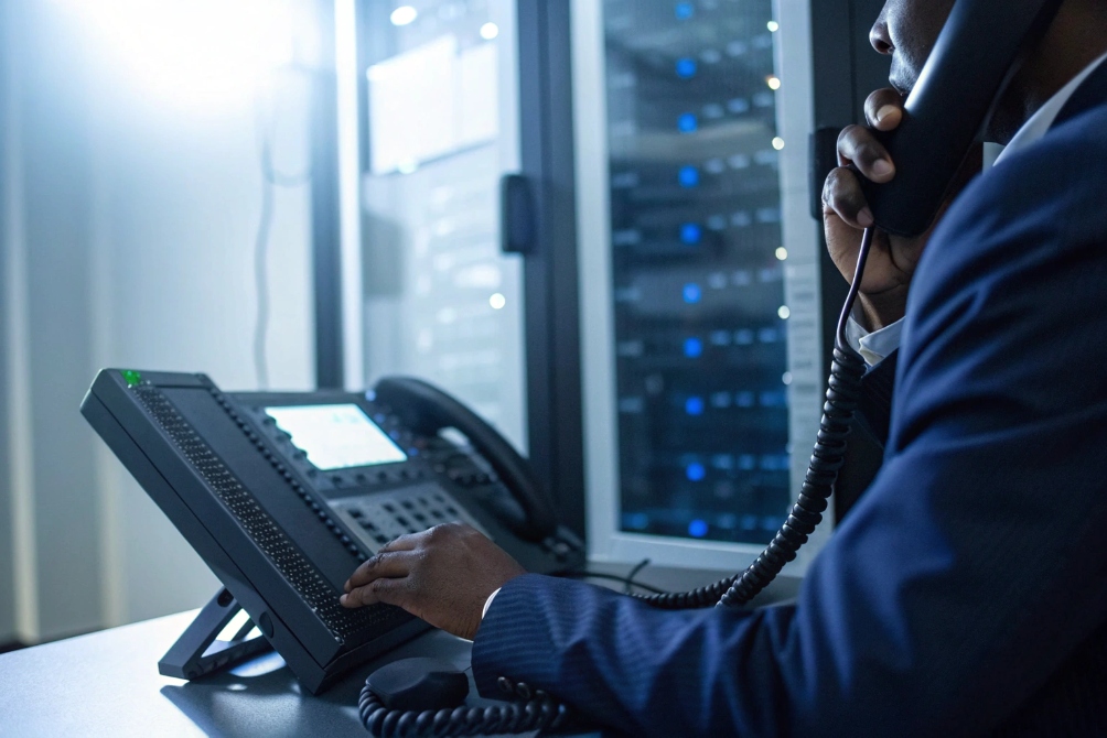 Professional managing IP phone system in server room