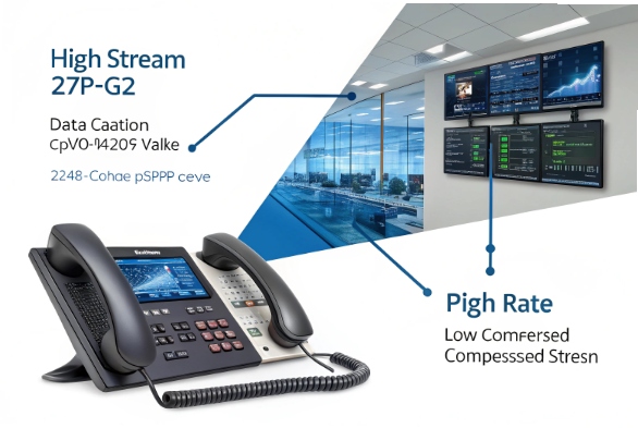 High stream phone system with low compression for better clarity