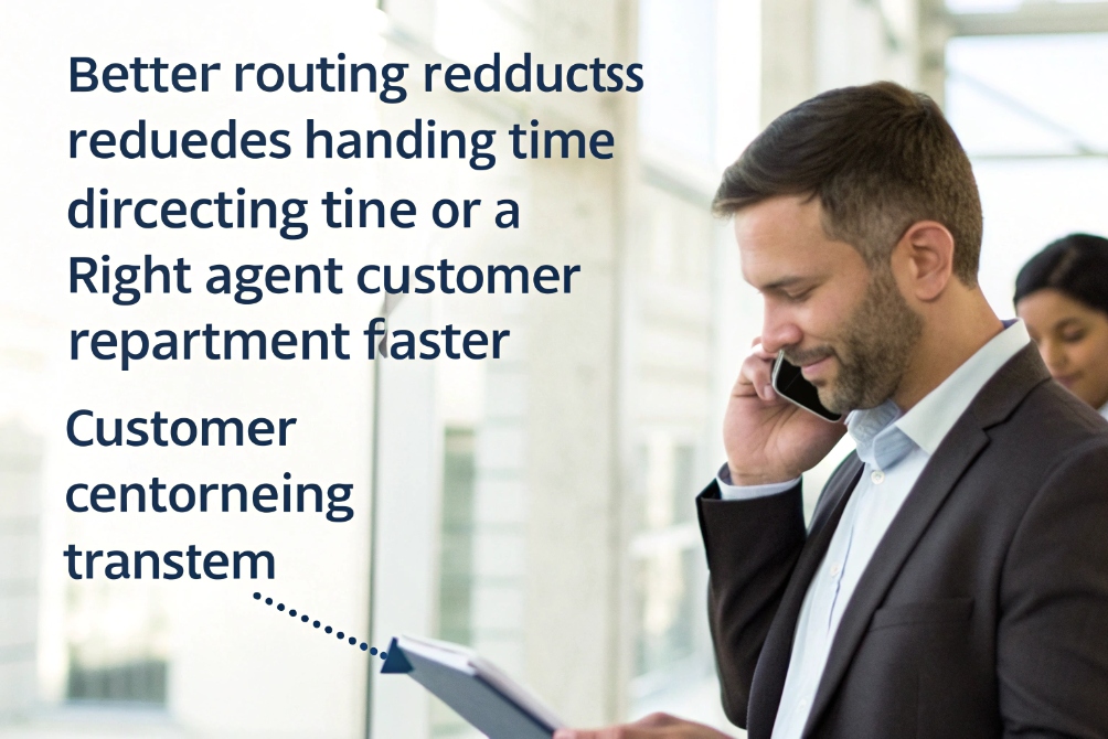 Customer service representative reading performance metrics