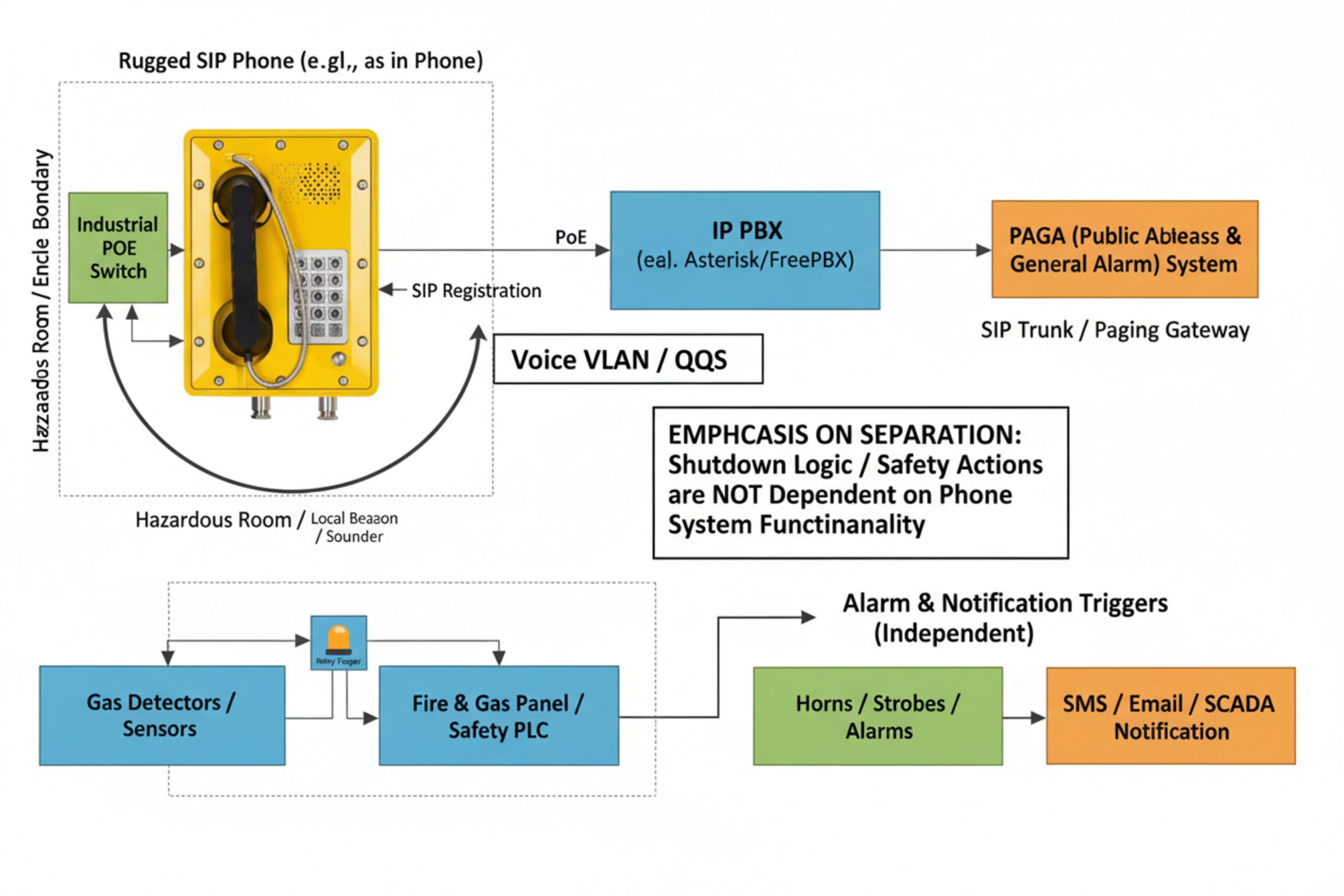 Close-up of certified cable gland and sealed entry on explosion-proof SIP phone for safe wiring