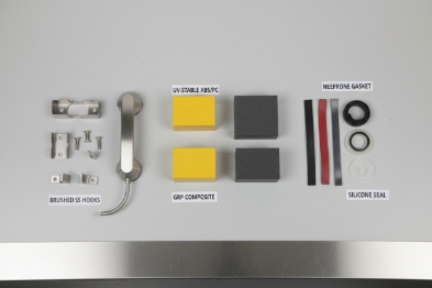 Explosion-proof phone spare parts kit with gaskets, seals, metal hook, and pads