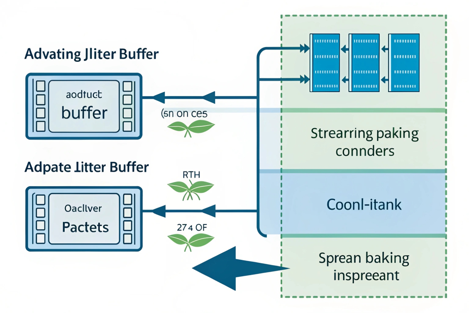 Adaptive jitter buffer processing RTP packets to stabilize SIP intercom audio streams