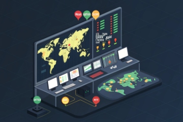 DJSlink global VoIP network monitoring console with real-time jitter, packet loss and MOS indicators