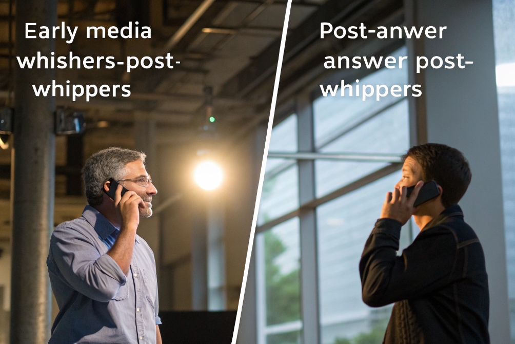 Humorous comparison between early and post-call communication