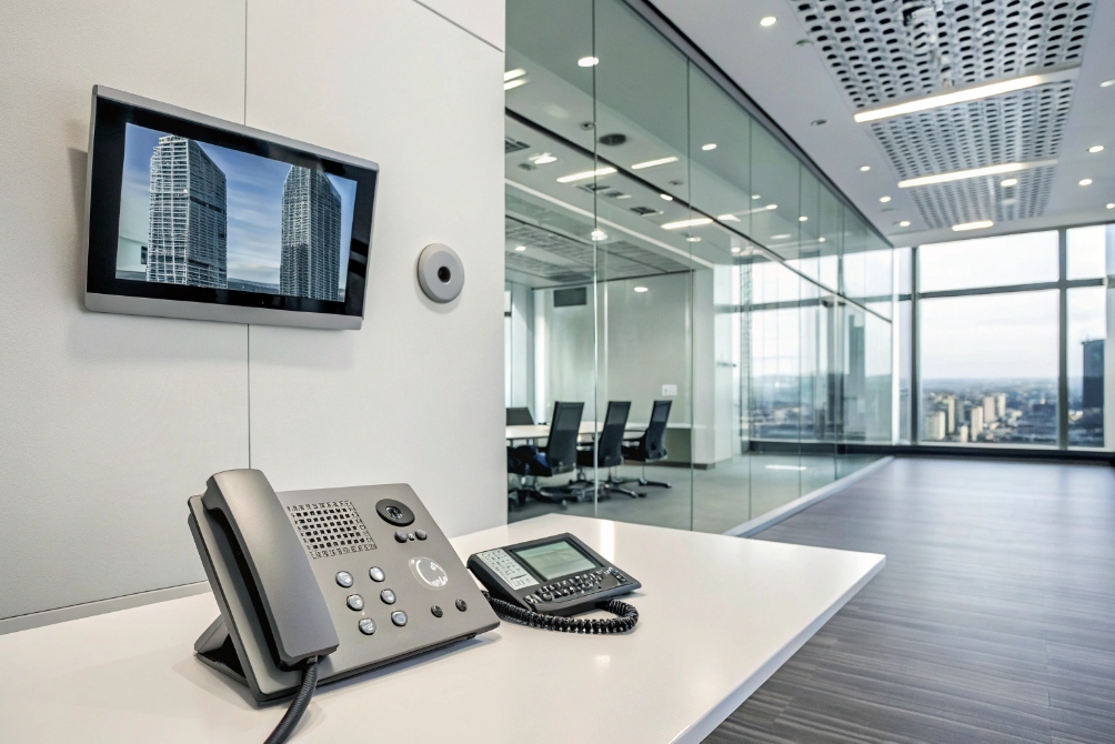Office security system with intercom and video phone