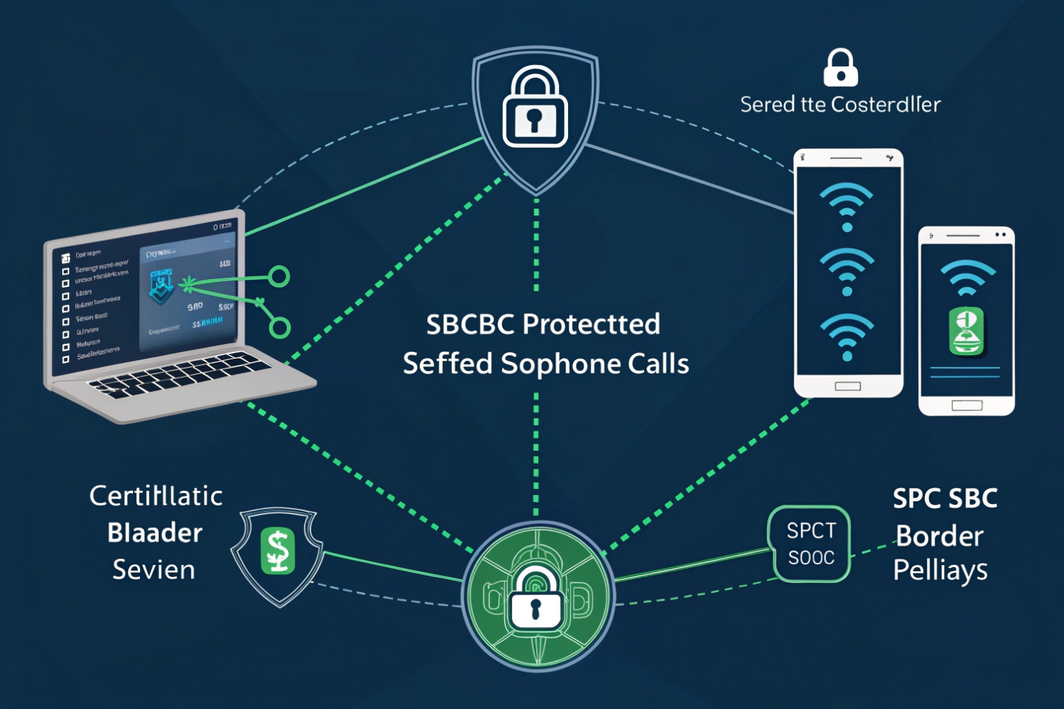 Secure SBC network protecting encrypted softphone calls on laptop and mobile devices