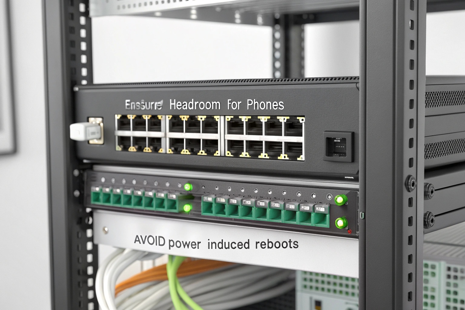 PoE network switch ensuring power headroom to avoid SIP phone reboots