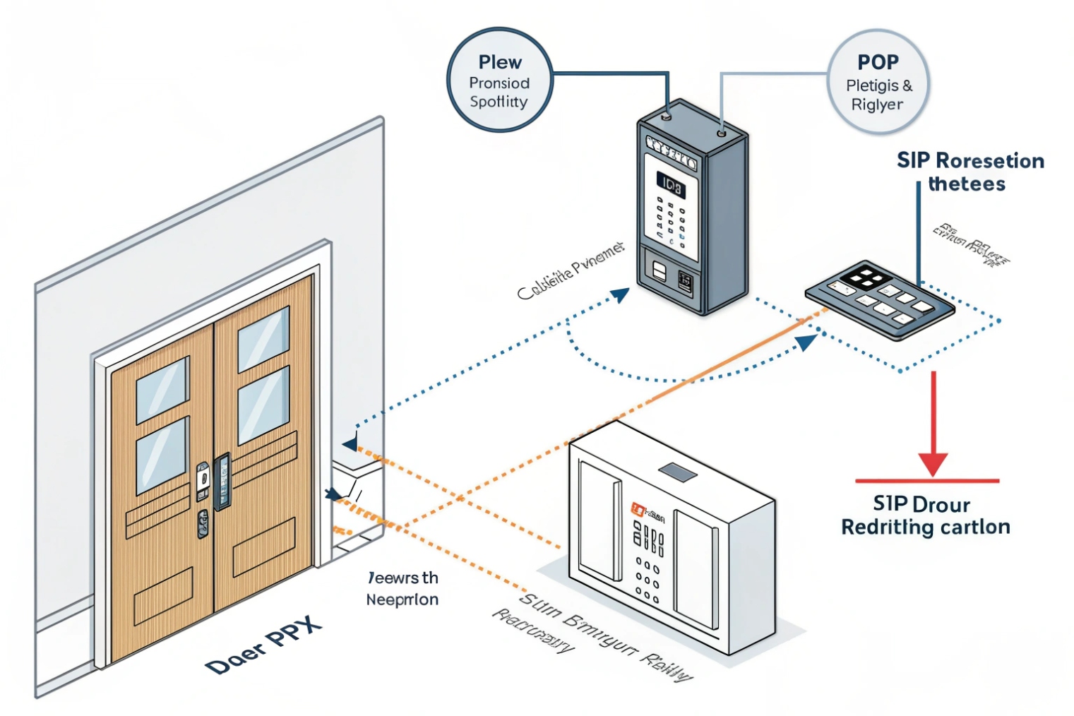 SIP door intercom integrated with access control panel and building security system