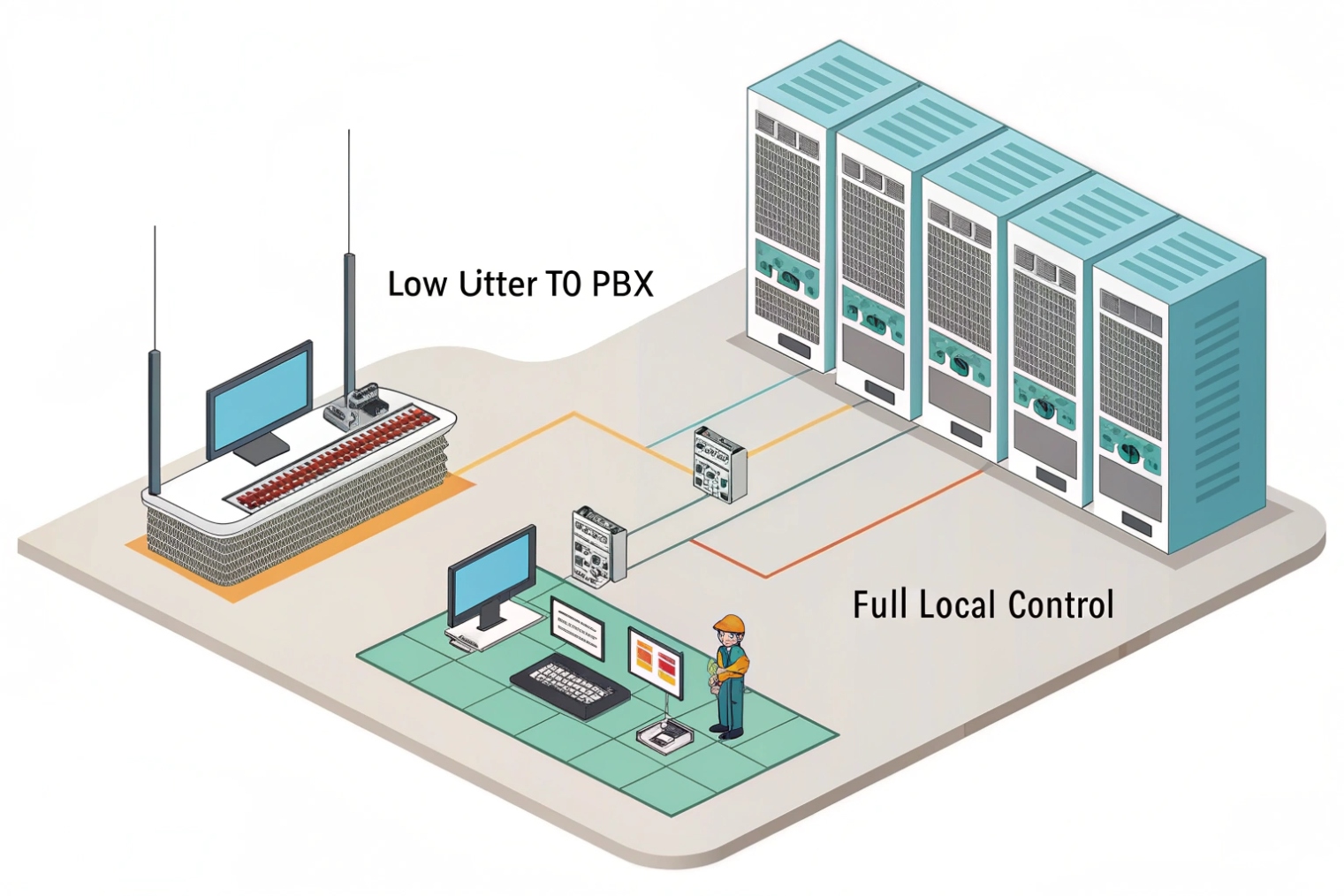 On premise PBX data center with engineer monitoring low jitter full local control