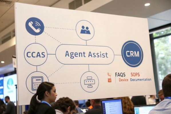 Businessman viewing agent groups sign listing SIP intercom support skills