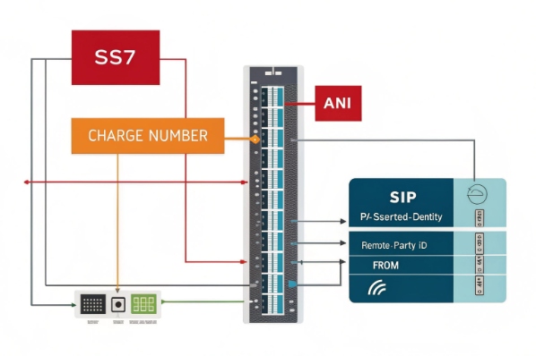 Diagram of SS7 charge number to SIP ANI caller ID mapping