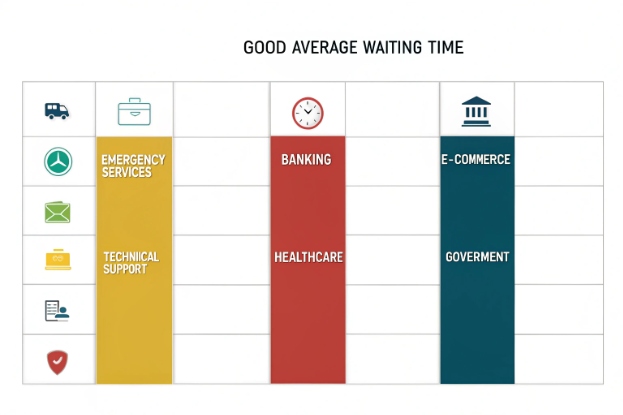 Chart of good average call waiting times by industry vertical