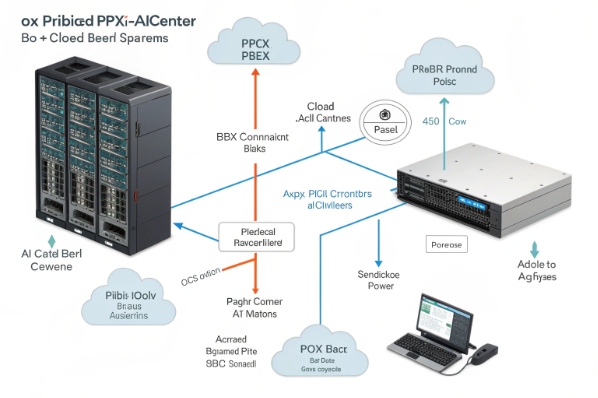 IP PBX and data center hardware diagram for cloud contact center deployment