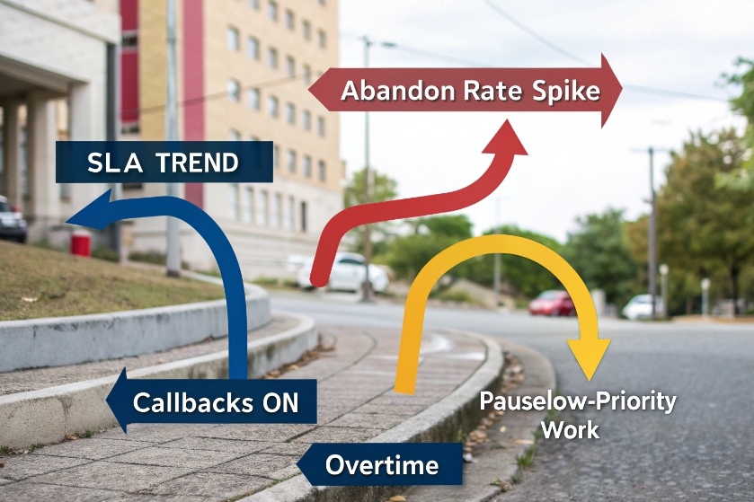 Street signs with business metrics and SLA trends