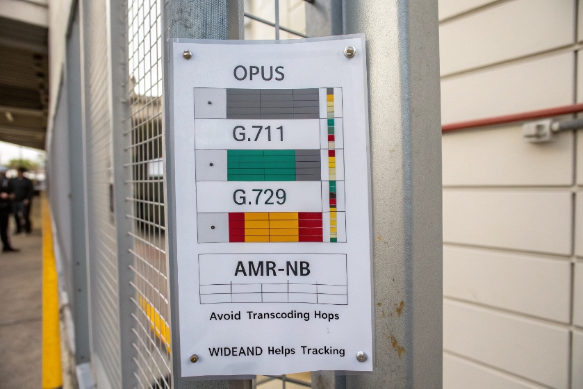 Codec comparison sign for OPUS, G.711, G.729, and AMR-NB