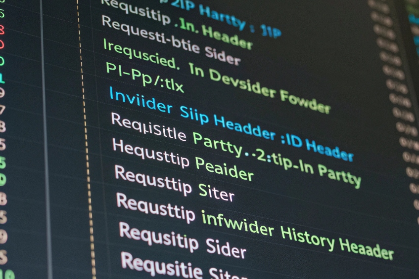 Screen showing SIP header debug logs and VoIP signaling messages
