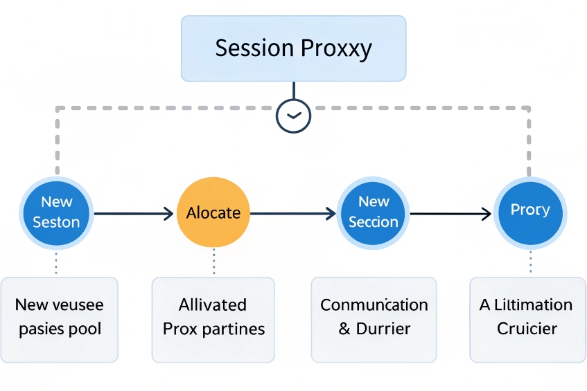 Session proxy flow allocating temporary numbers for each communication session