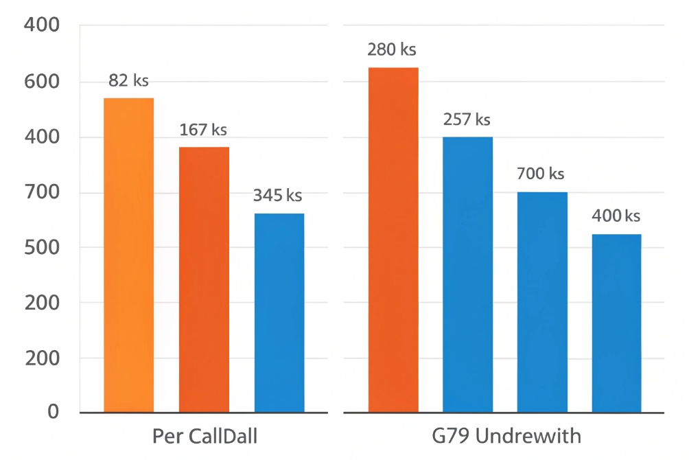 Comparison chart of VoIP call performance metrics and codec bandwidth usage